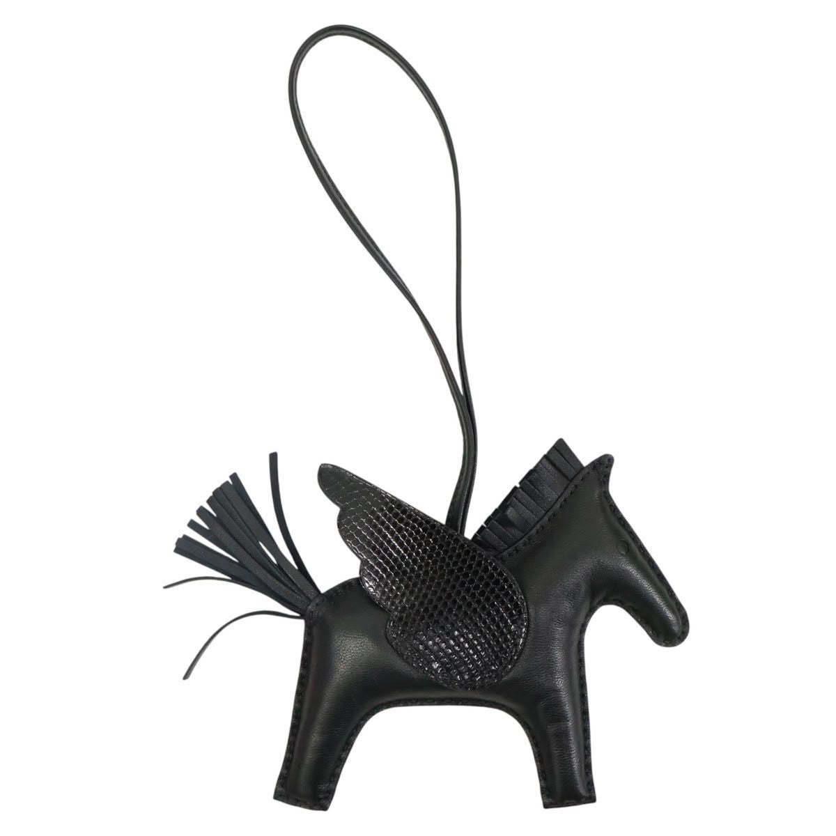 Hermes Rodeo Pegase Lizard Touch Black Charm Bag