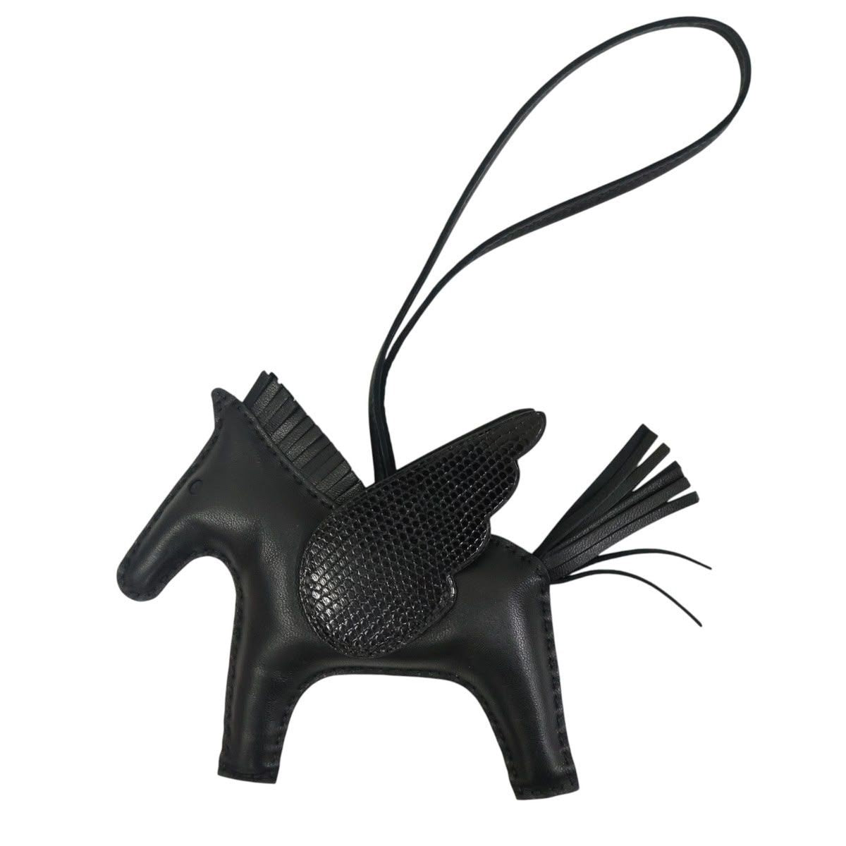 Hermes Rodeo Pegase Lizard Touch Black Charm Bag