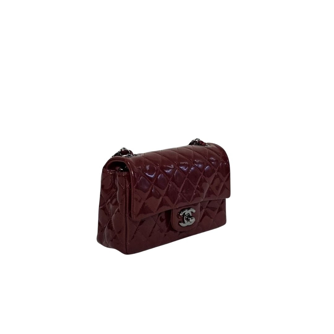 Chanel Mini Rectangle Red Patent Leather Bag