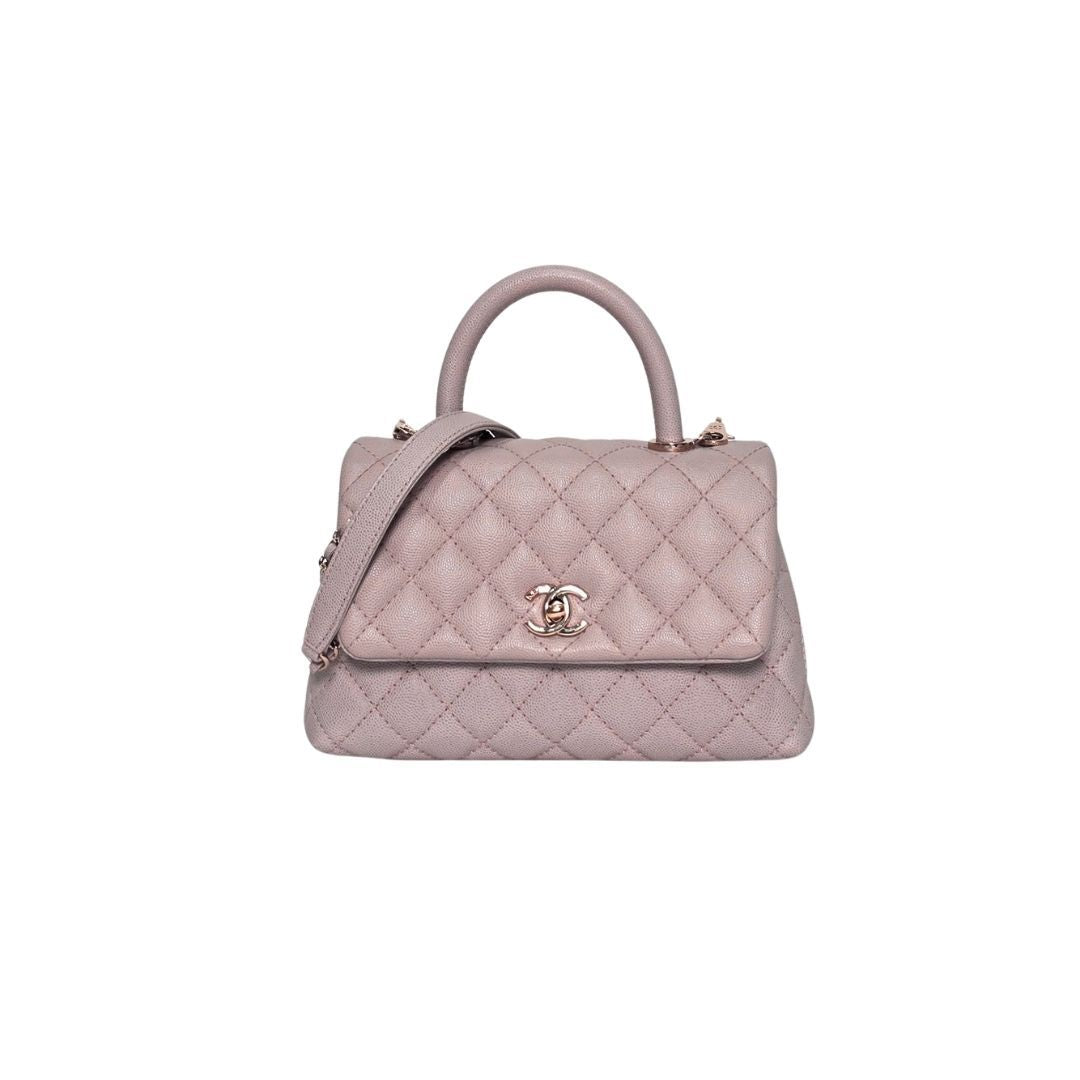 Chanel Coco Handle Small Caviar Leather Light Pink Bag