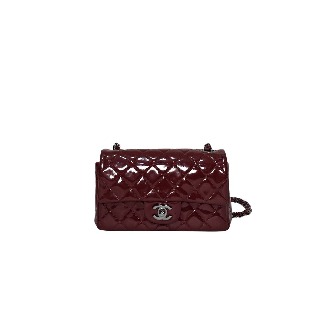 Chanel Mini Rectangle Red Patent Leather Bag