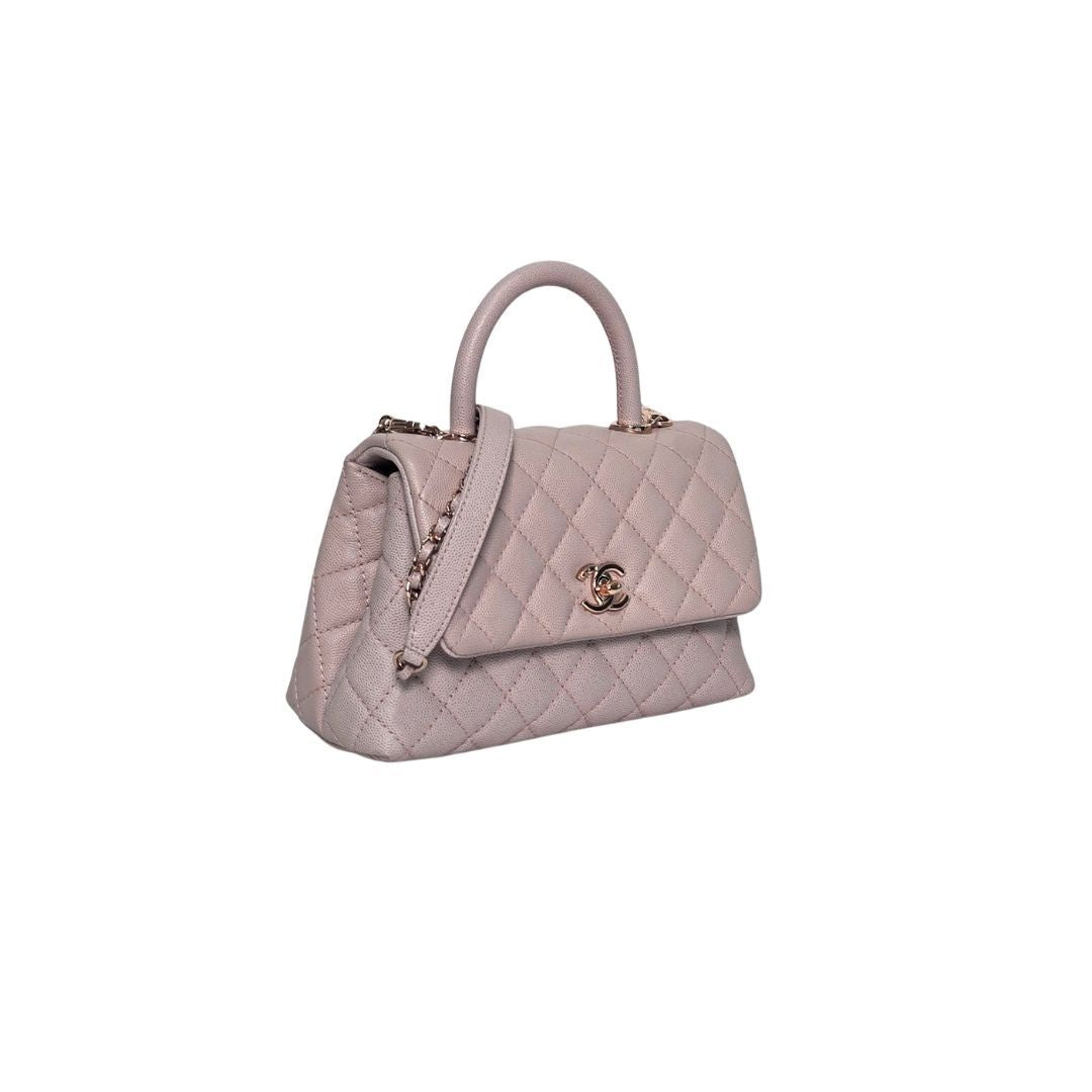 Chanel Coco Handle Small Caviar Leather Light Pink Bag