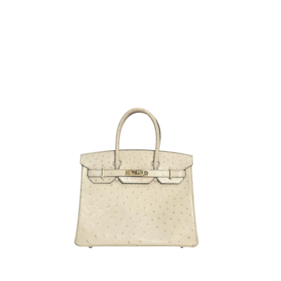 Hermes Birkin 30 Ostrich Parchemin Bag