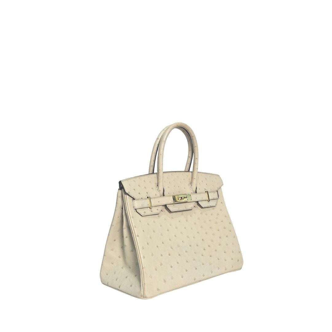 Hermes Birkin 30 Ostrich Parchemin Bag