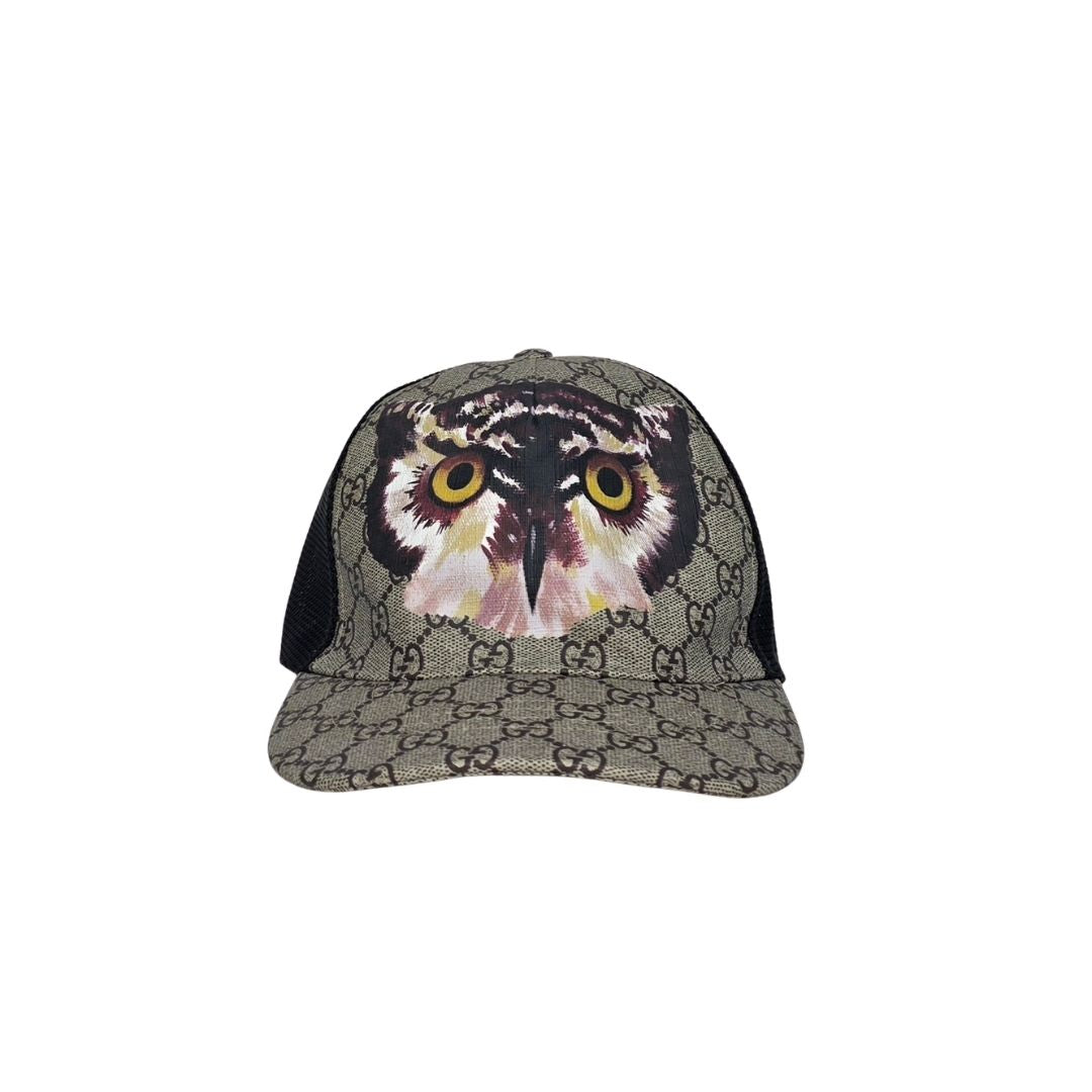 Gucci GG Supreme Canvas Baseball Owl Print Cap