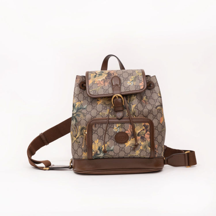GUCCI GG SUPREME floral print Backbag