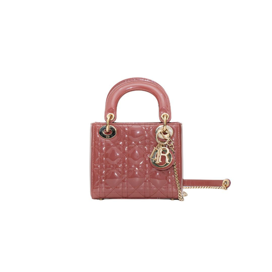 Mini Dior Patent Cherry Red Leather Bag