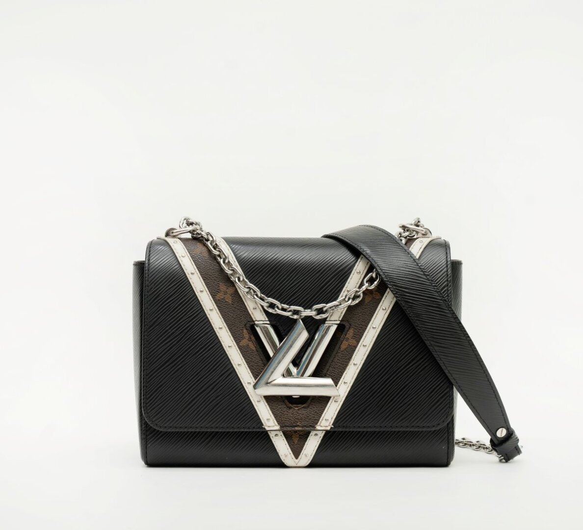 Louis Vuitton Noir Monogram Twist Studded Bag