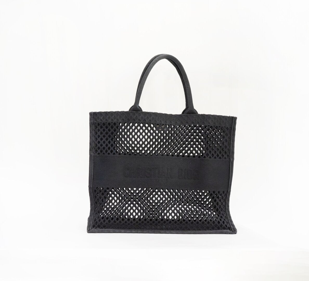 Dior Mesh Black Large Book Tote Bag