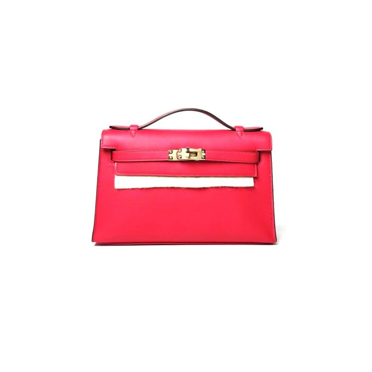 Hermes Kelly Mini Clutchbag Swift Calfskin Rouge Radieux Stamp K 2025
