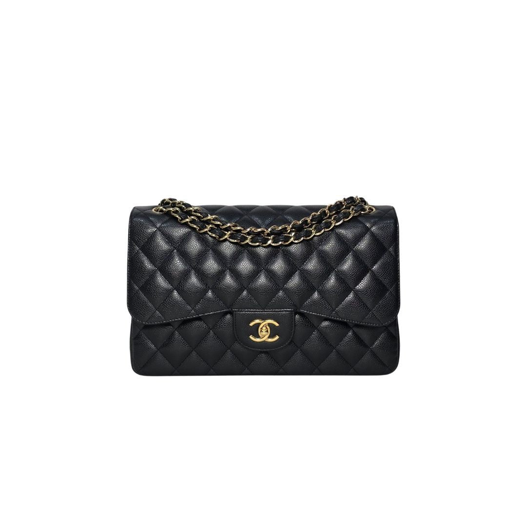 Chanel Jumbo Classic Double Flap Caviar Leather Black Bag