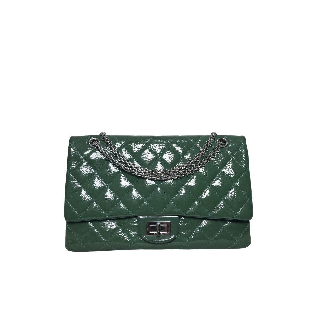 Chanel 2.55 Reissue Double Flap Patent leather Green Bag