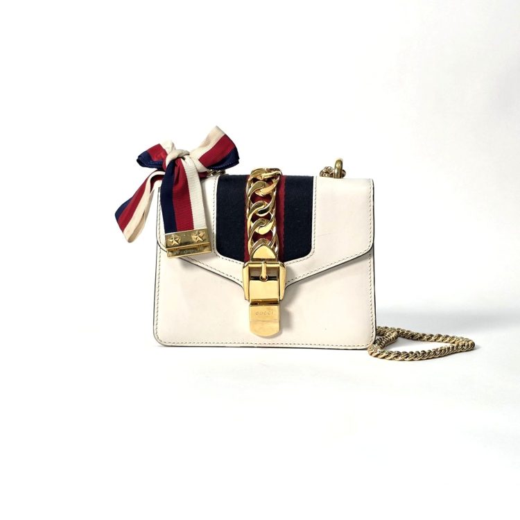 Gucci Slyvie Off White Flap Bag