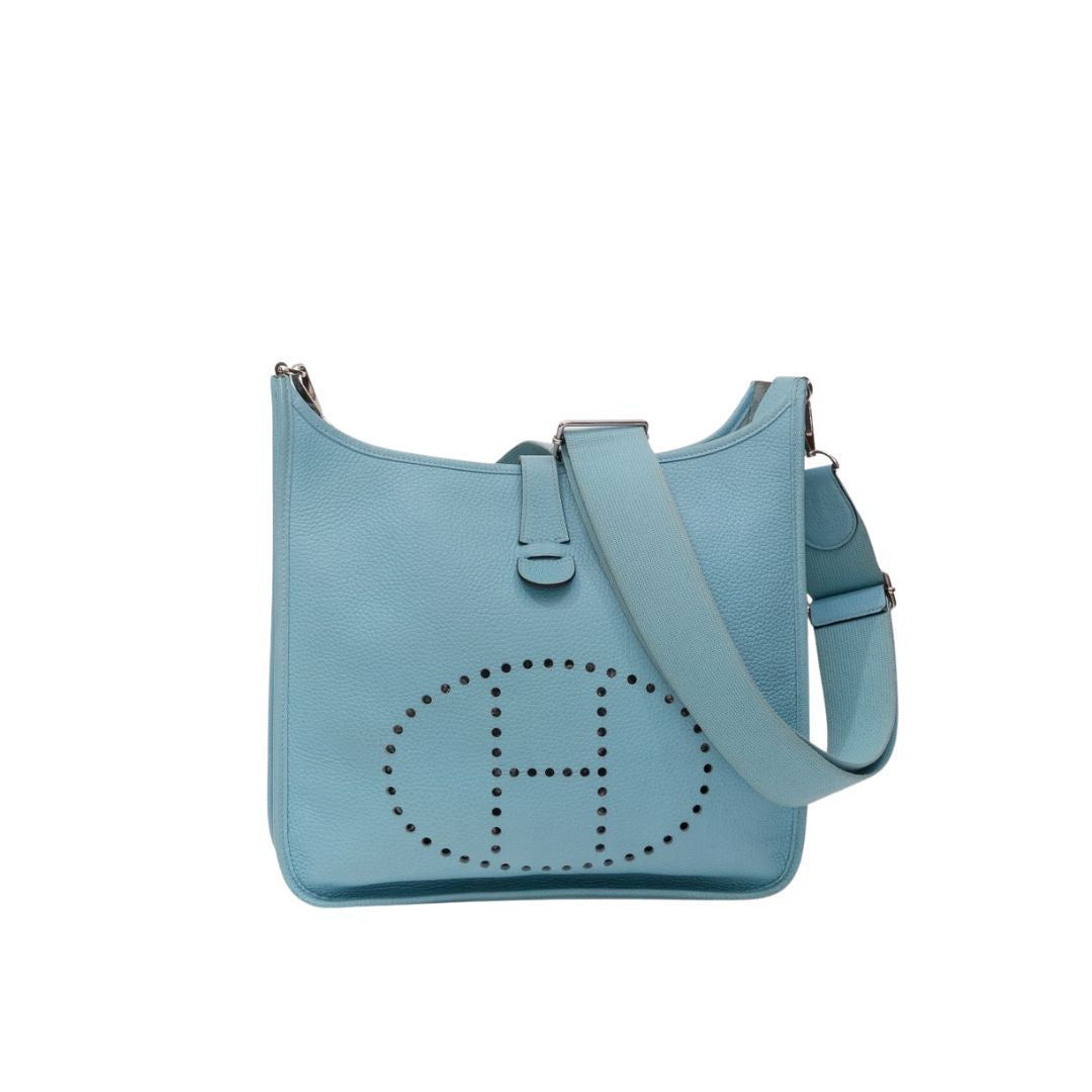 Hermes Evelyne 33 Blue Jeans Leather Bag