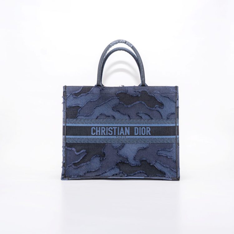 Dior Navy Large Book Tote Bag