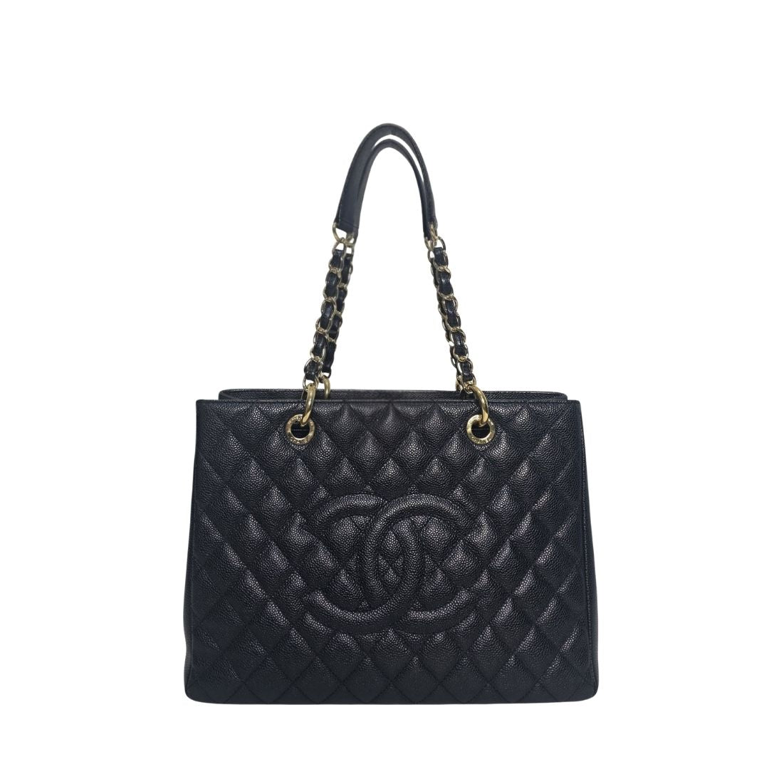 Chanel Grand Shopping Gold Hardware Tote Black Bag