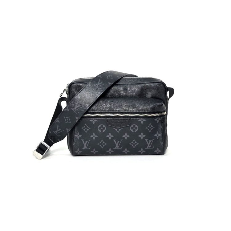 Louis Vuitton Monogram Eclipse and Taiga Leather Outdoor Messenger Black Bag