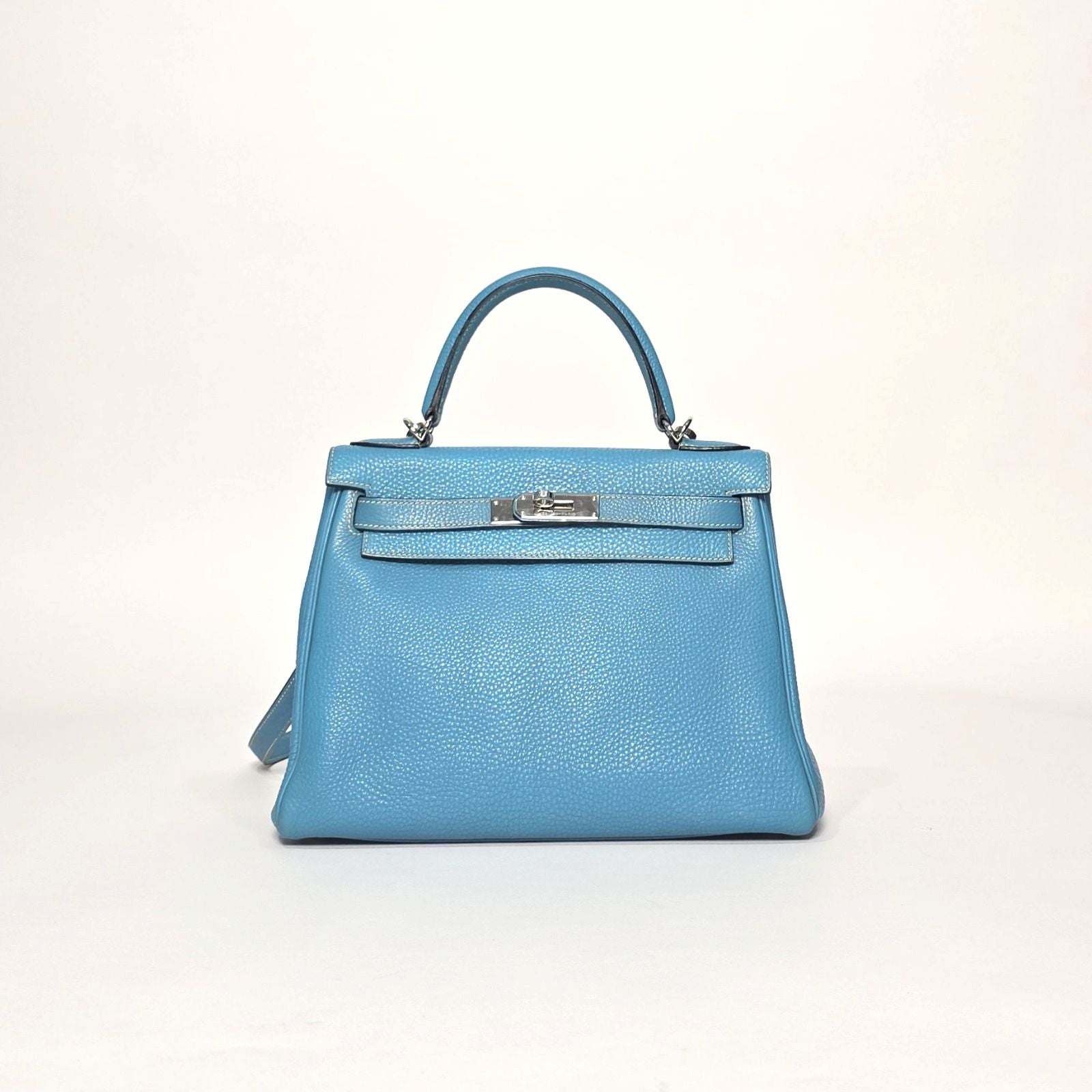 Hermes Kelly 28 Blue Jeans Togo Leather Bag