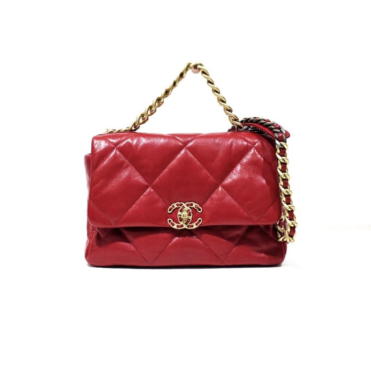 Chanel 19 Flap Red Mixed-Metal Chain Hardware Bag