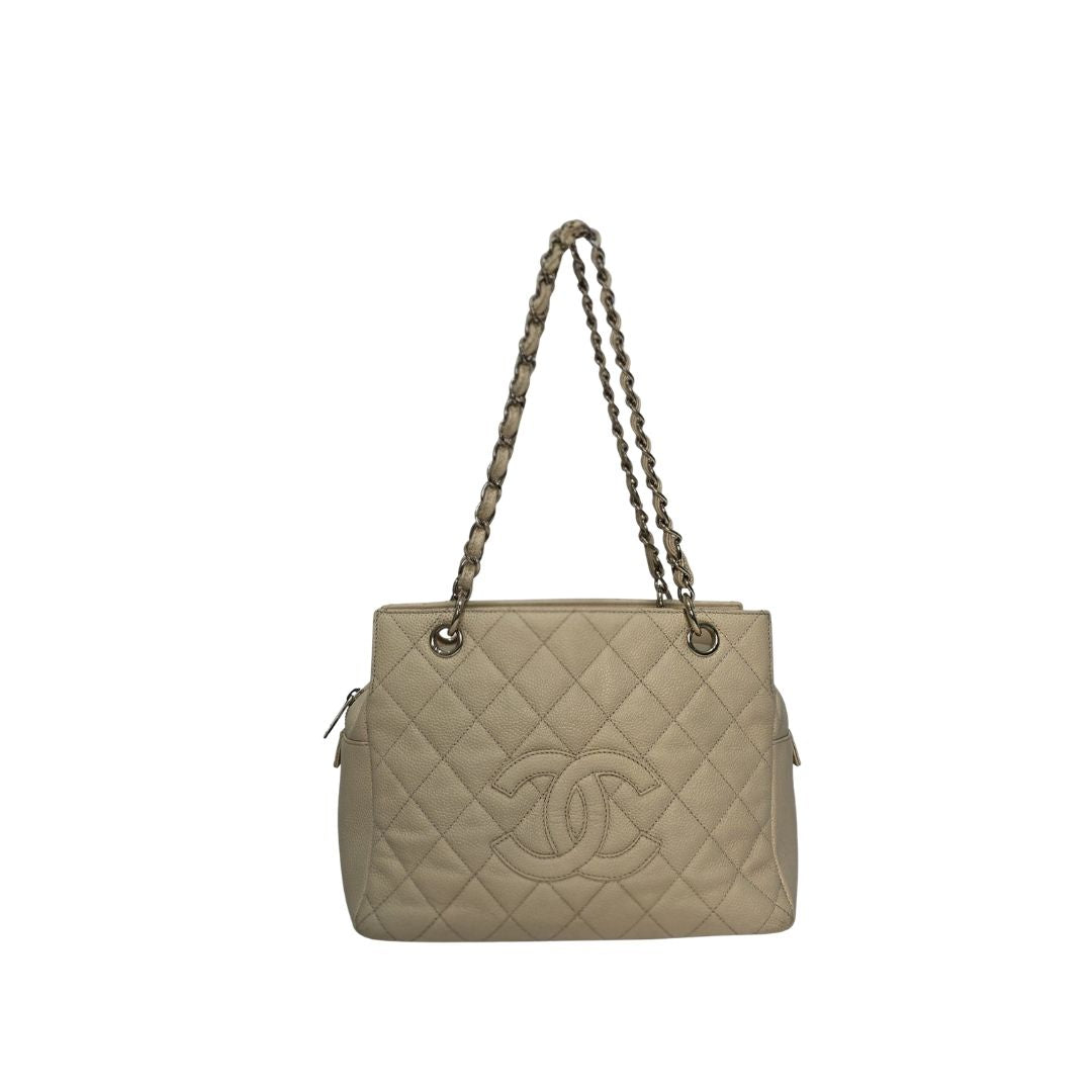 Chanel Petite Shopping Beige Tote