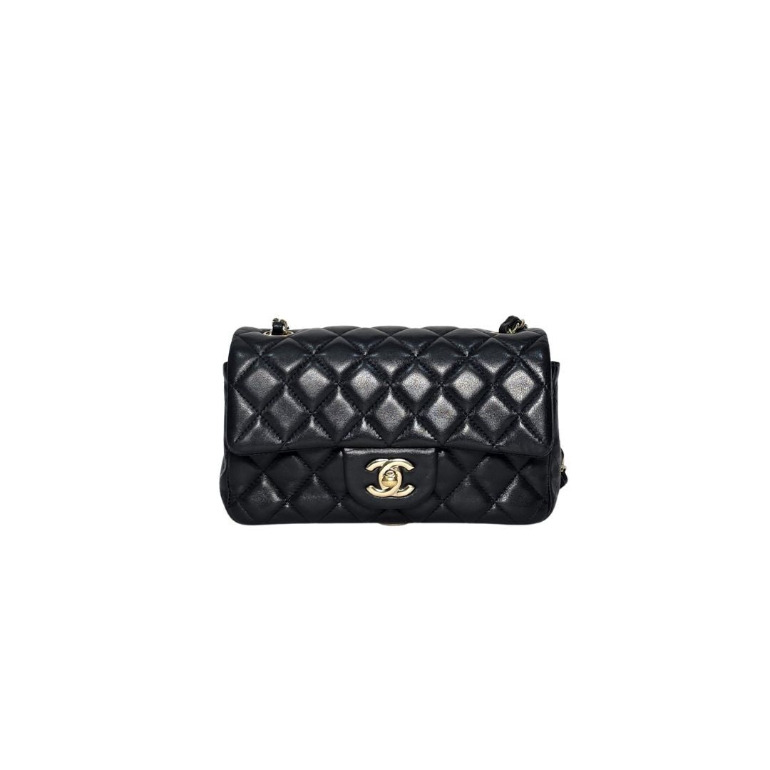 Chanel Classic Mini Rectangular Lambskin Black Bag