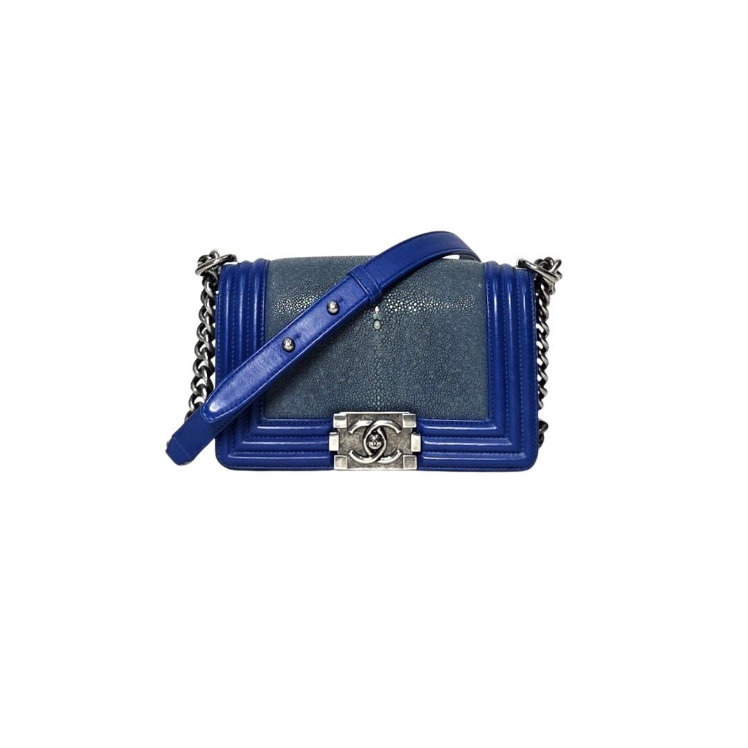 Chanel Boy Stingray Blue Small Bag