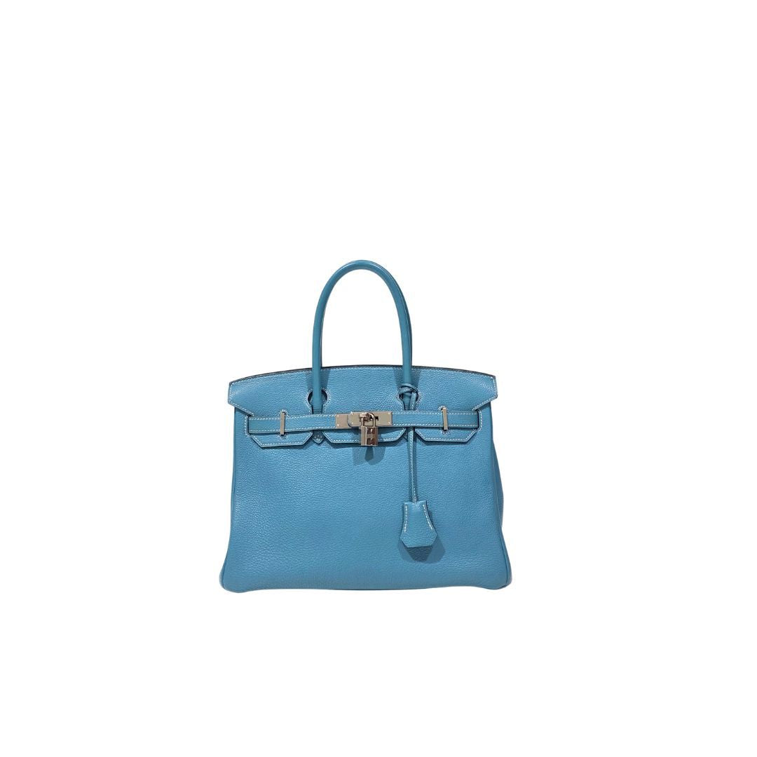 Hermes Birkin 30 Blue Jeans Clemence Leather