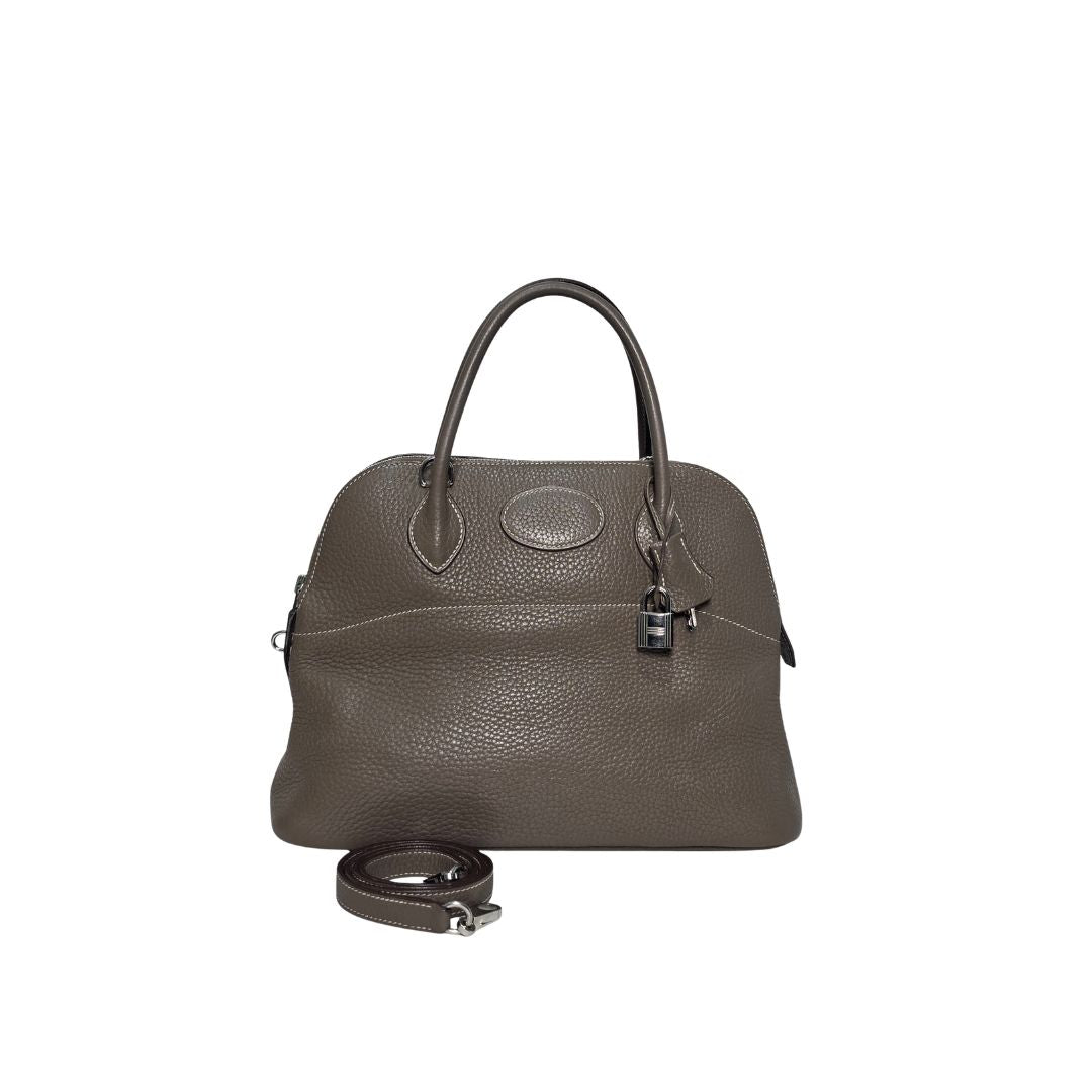 Hermes Bolide Etoupe Leather Bag