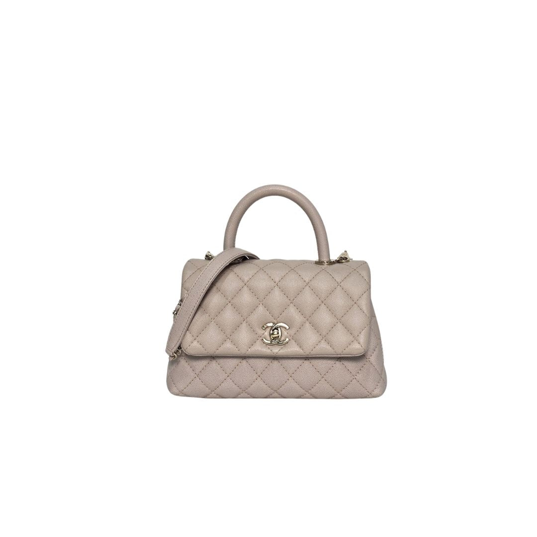 Chanel Coco Handle Small Caviar Leather Light Pink Bag
