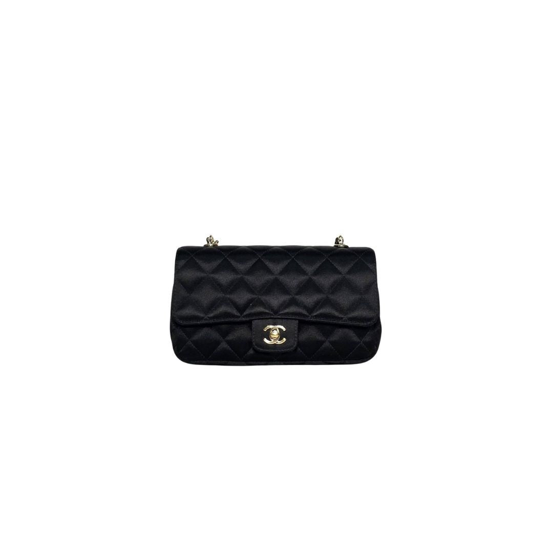 Chanel Classic Mini Rectangle Silk Black Bag