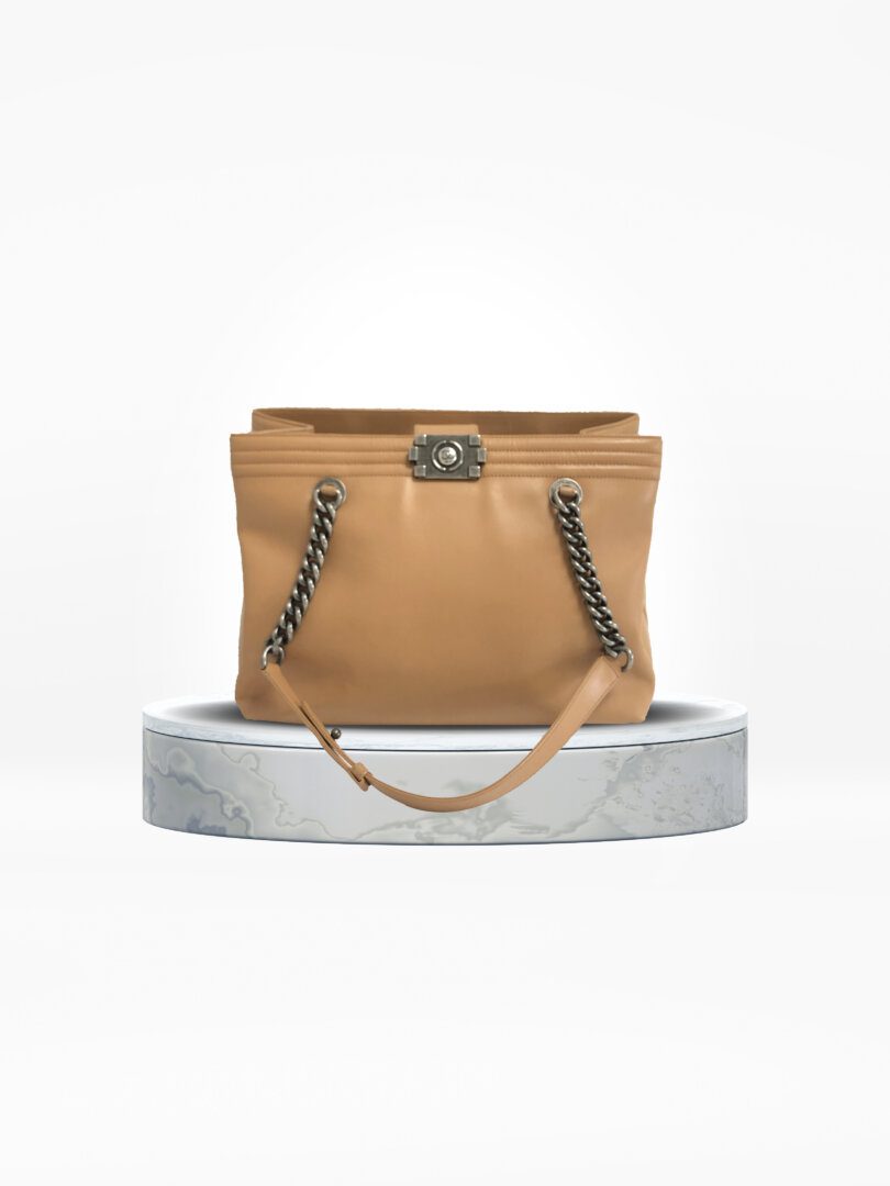 Chanel Brown Reverso Boy Tote Shopping Bag