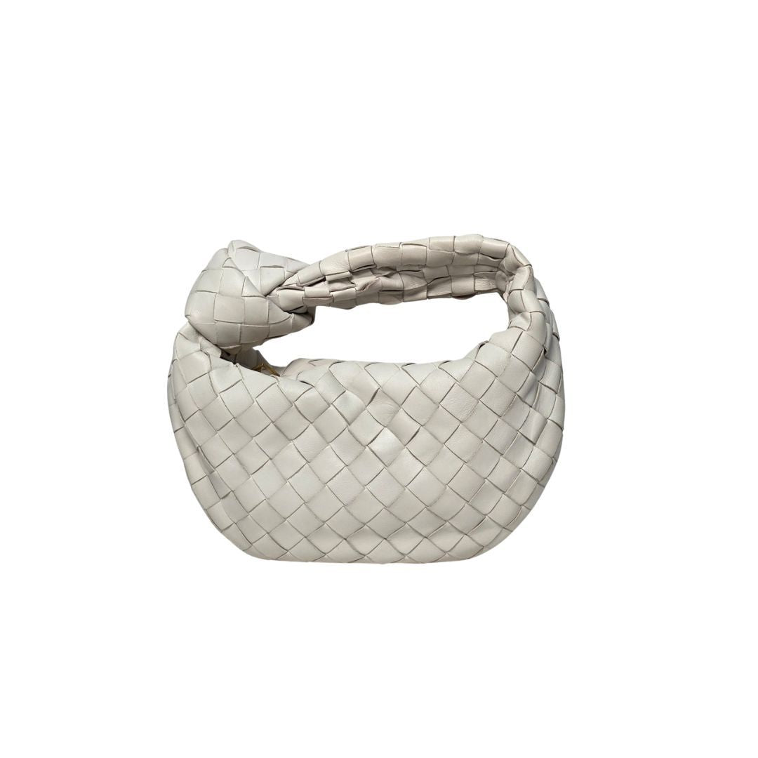 Bottega Veneta Small Jodie Intrecciato Leather White Bag