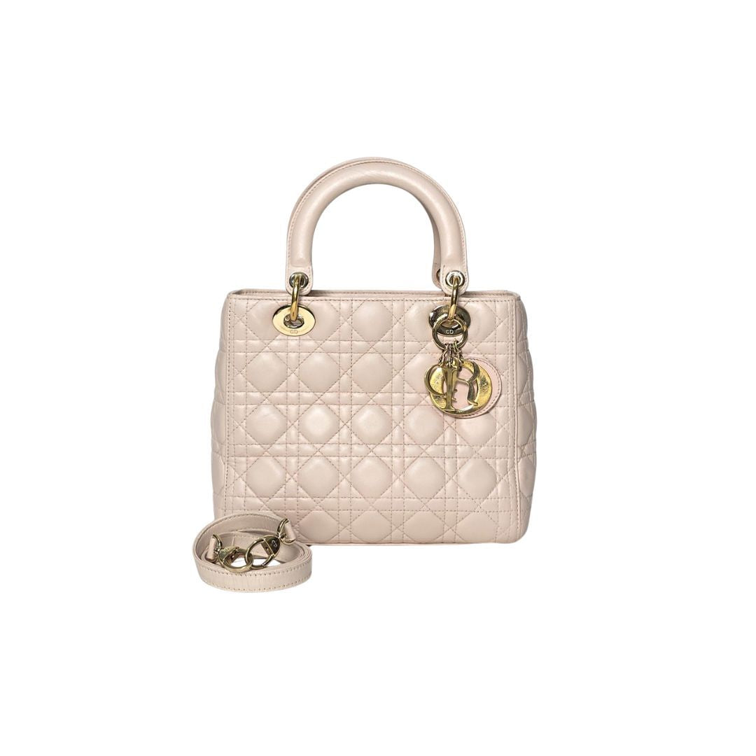 Dior Lady Lambskin Medium Light Pink Bag