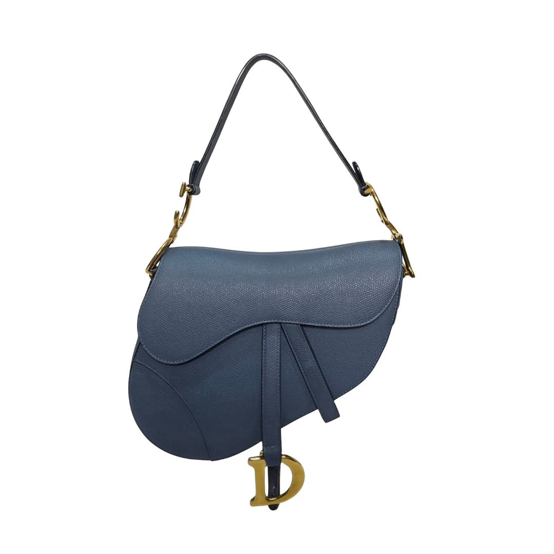 Christian Dior Blue Saddle Medium Bag
