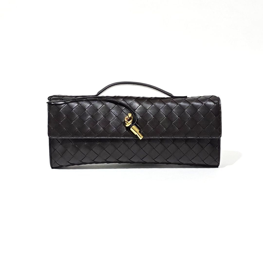 Bottega Veneta Andiamo Dark Brown Clutch