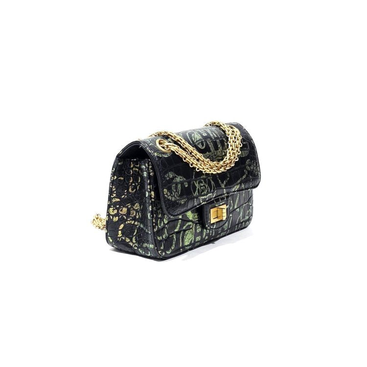 Chanel 2.55 Reissue Black/Gold Grafitti Bag