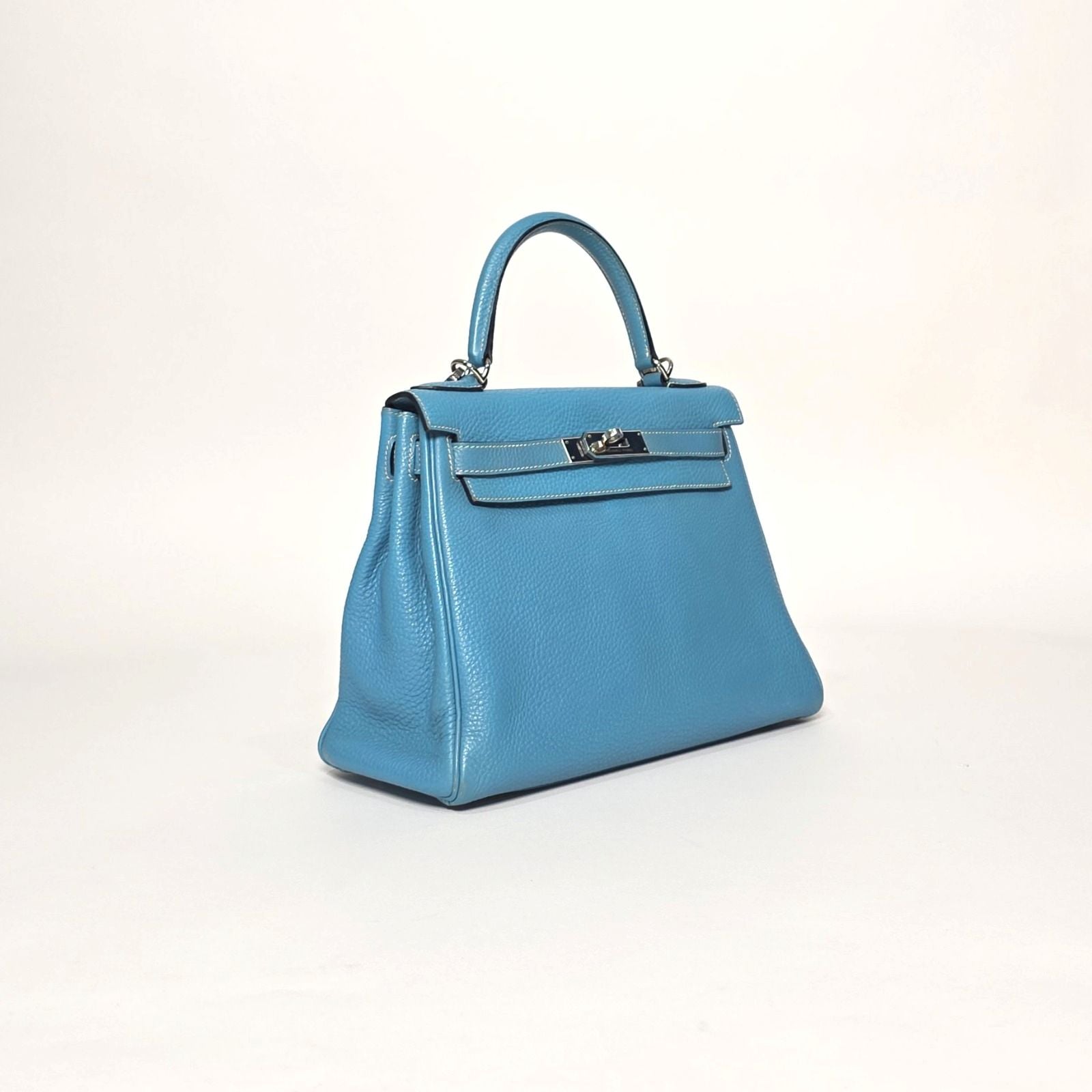Hermes Kelly 28 Blue Jeans Togo Leather Bag