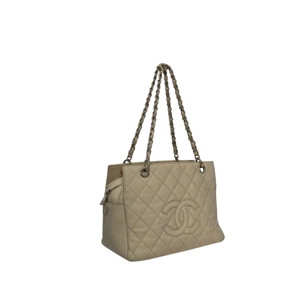 Chanel Petite Shopping Beige Tote