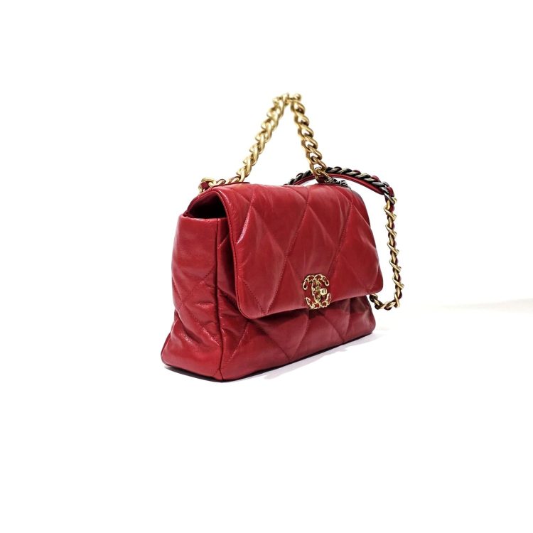 Chanel 19 Flap Red Mixed-Metal Chain Hardware Bag