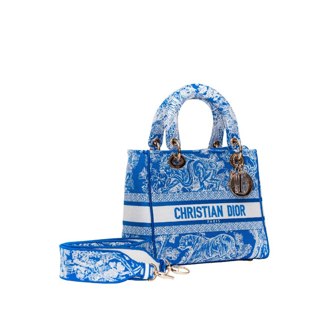 Dior Medium Lady D-Lite Blue Bag