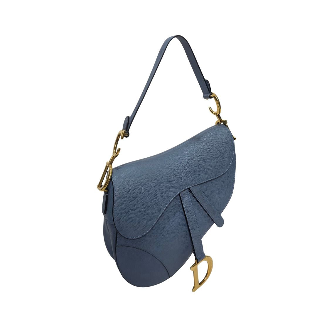 Christian Dior Blue Saddle Medium Bag