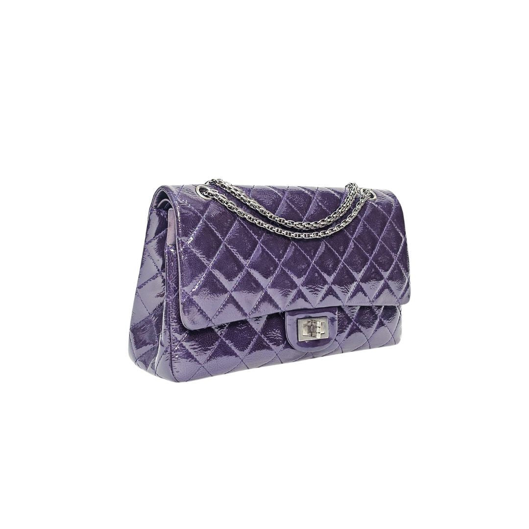 Chanel 2.55 Purple Quilted Patent Leather