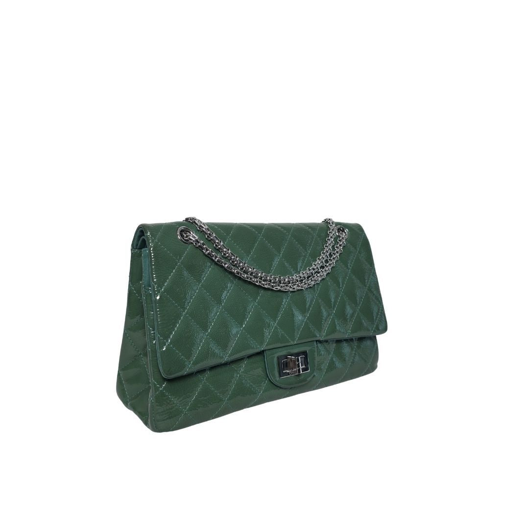 Chanel 2.55 Reissue Double Flap Patent leather Green Bag