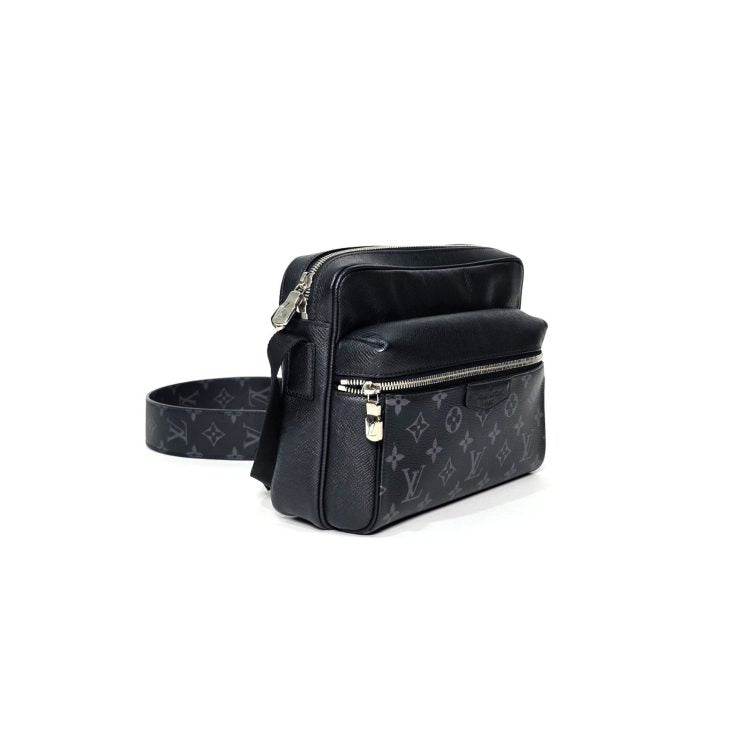 Louis Vuitton Monogram Eclipse and Taiga Leather Outdoor Messenger Black Bag