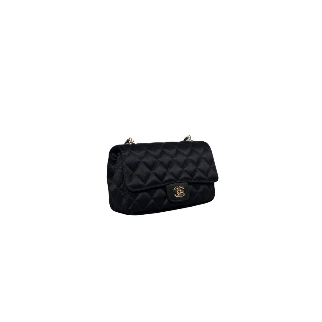 Chanel Classic Mini Rectangle Silk Black Bag