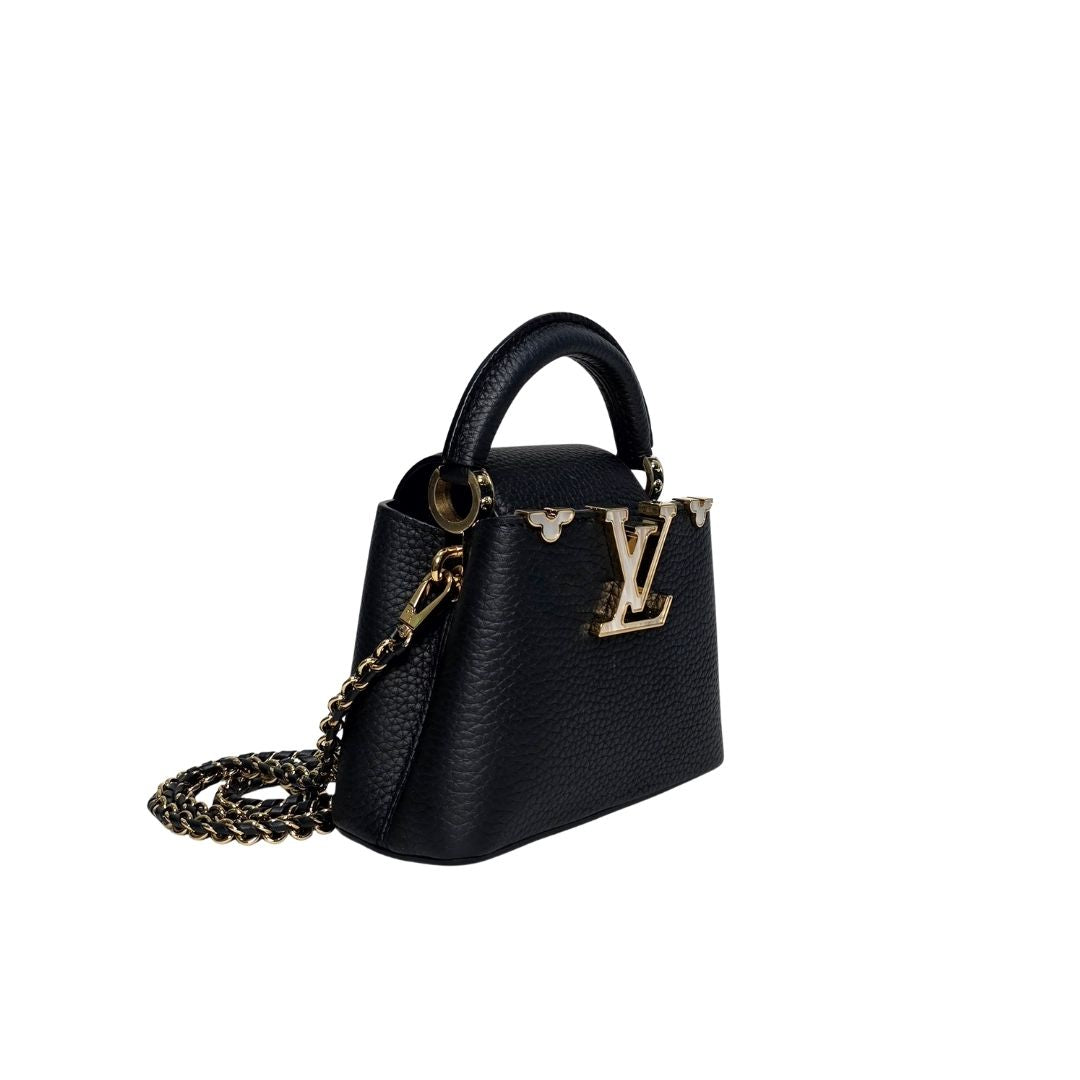 Louis Vuitton Capucines Nano Black Bag