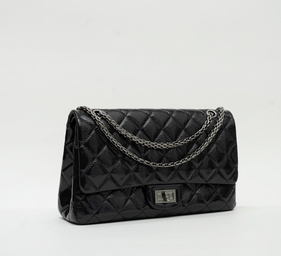 Chanel 2.55 Purple Quilted Patent Leather