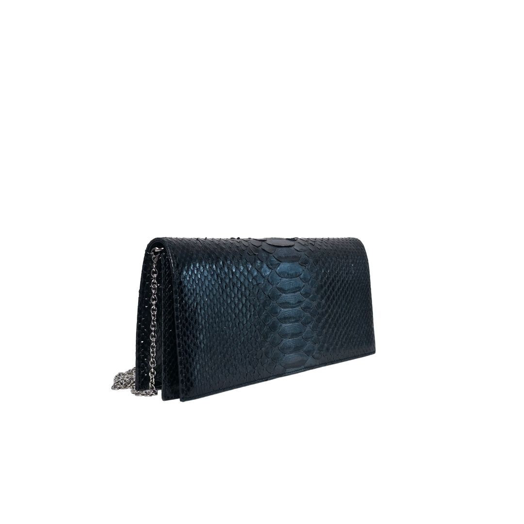 Dior Black Python Chain Clutch