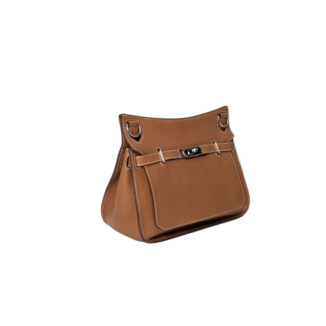 Hermes Jypsiere 28 Gold Clemence Leather Bag