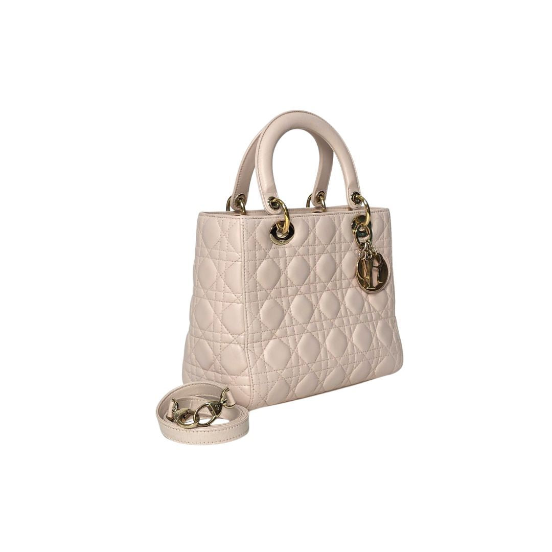 Dior Lady Lambskin Medium Light Pink Bag